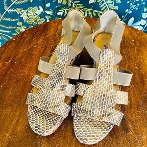 VanEli Italian Snakeskin Sandals, Size 4.5